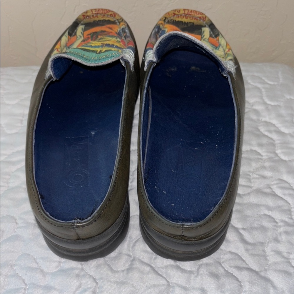 ICON Green and Black Flats Comfortable Loafers - Picture 3 of 6